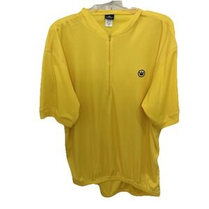 Canari Men's Neon Yellow Cycling Jersey Short Sleeve, Half Zip XXL EUC